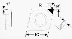 Diamond-shaped Diamond Cutting Insert